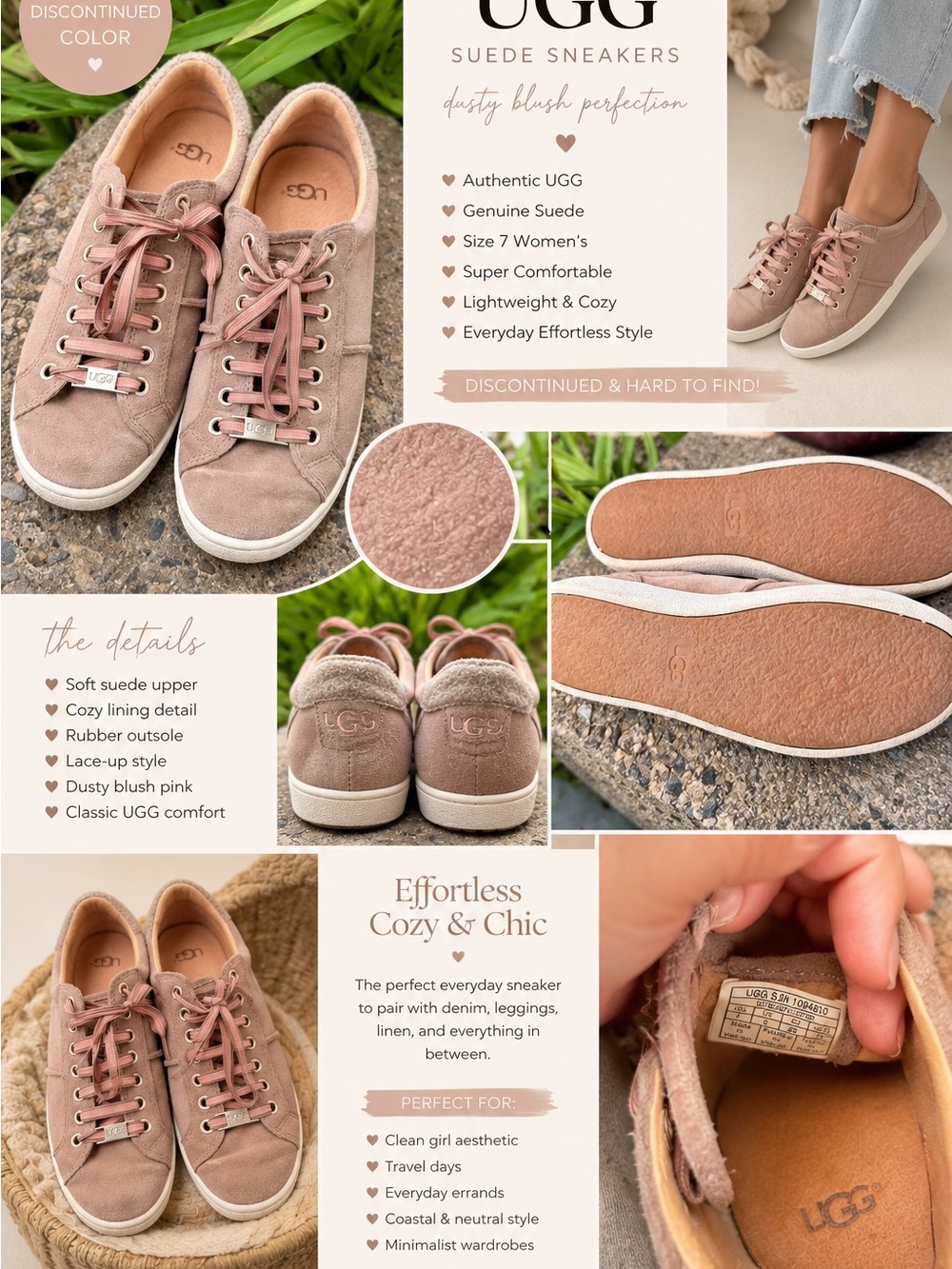 UGG Women's Suede Sneakers in Dusty Blush